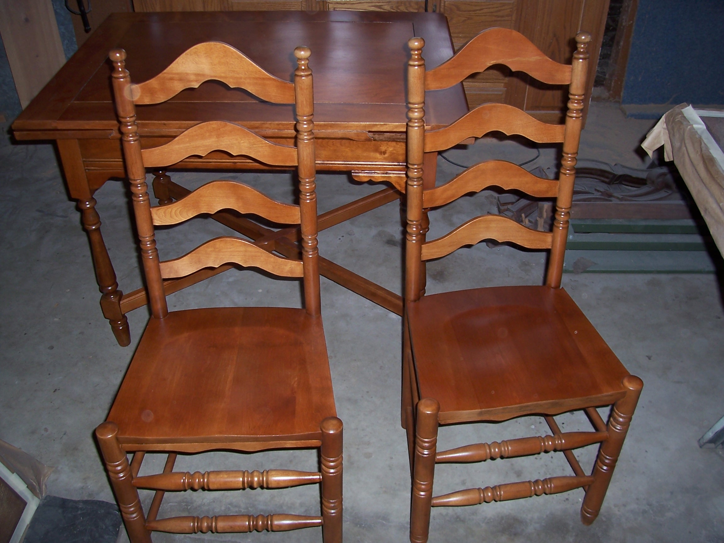 Antique maple table & chairs